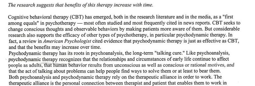 Merits Of Psychodynamic Therapy