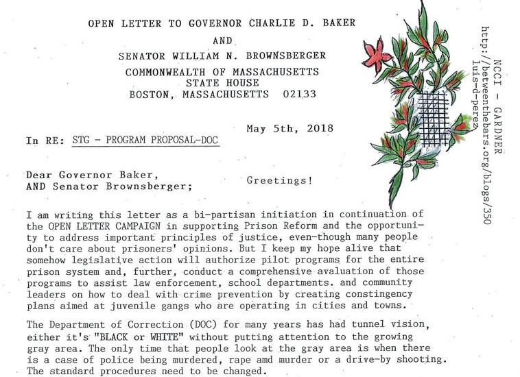 Open Letter to Governor Charlie D. Baker