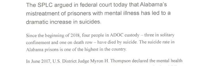 Alabama Prison System Sees Steep Rise In Suicides