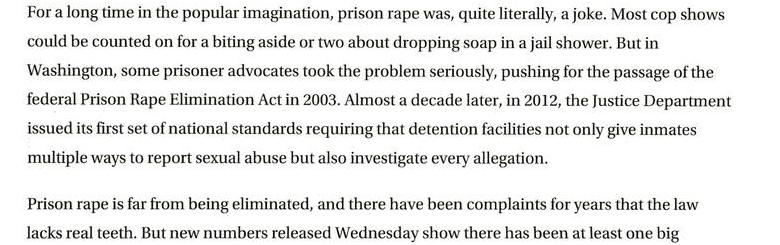 Prison Rape Allegations Are On The Rise