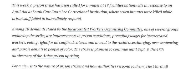 A Former Warden's View On Prison Strikes