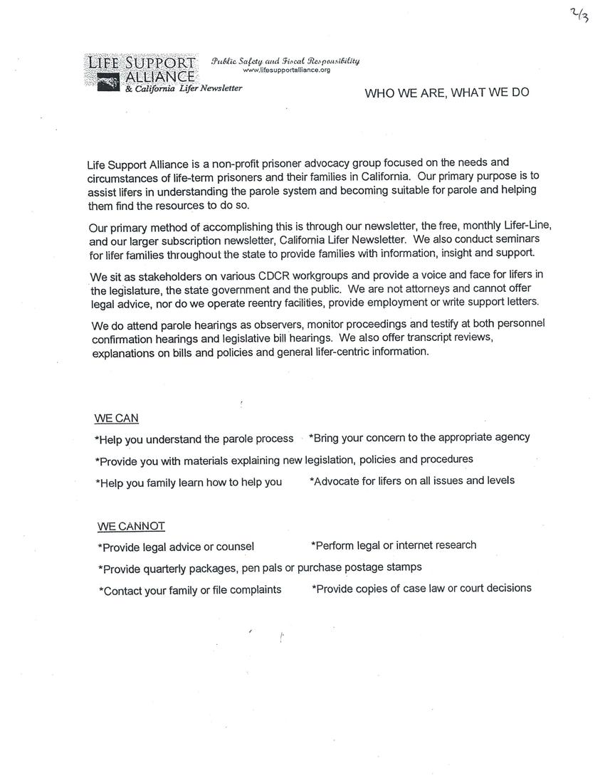 Sample Parole Support Letter from betweenthebars.org