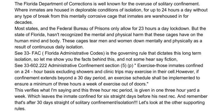 Florida's Solitary Confinement