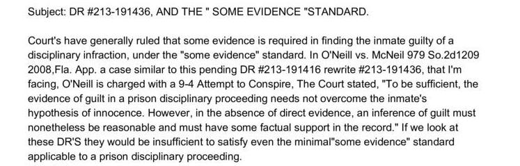 The "Some Evidence" Standard