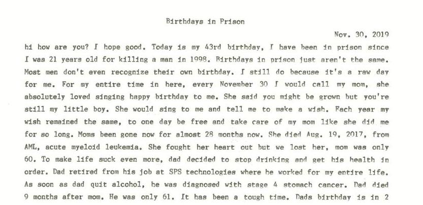 Birthdays in Prison