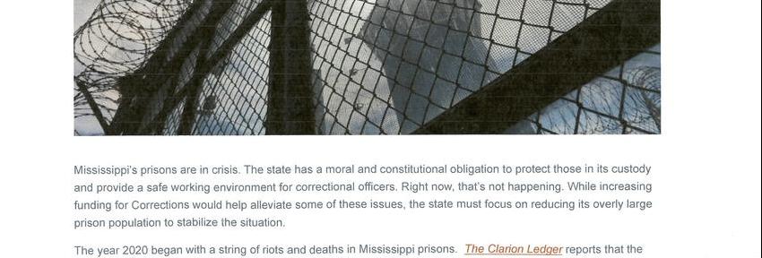 Solutions For Mississippi's Prison Crisis