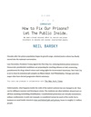 How To Fix Our Prisons? Let The Public Inside