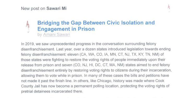 Bridging the Gap Between Civic Isolation and Engagement in Prison