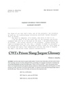 CWI's Prison Slang / Jargon Glossary