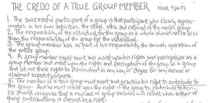 The Credo of a True Group Member