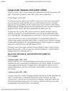 Large scale releases and public sfaety