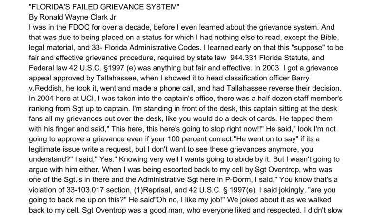 Florida's Failed Grievance System