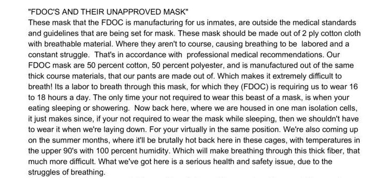 FDOC's and their Unapproved Mask