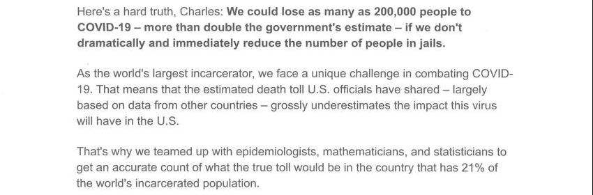 Reducing Population In Our Prisons and Jails Is A Matter Of Life And Death