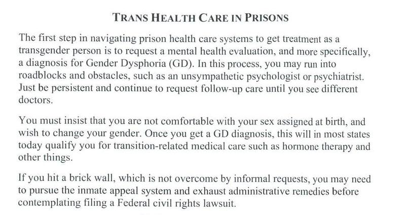 Trans Health Care in Prisons
