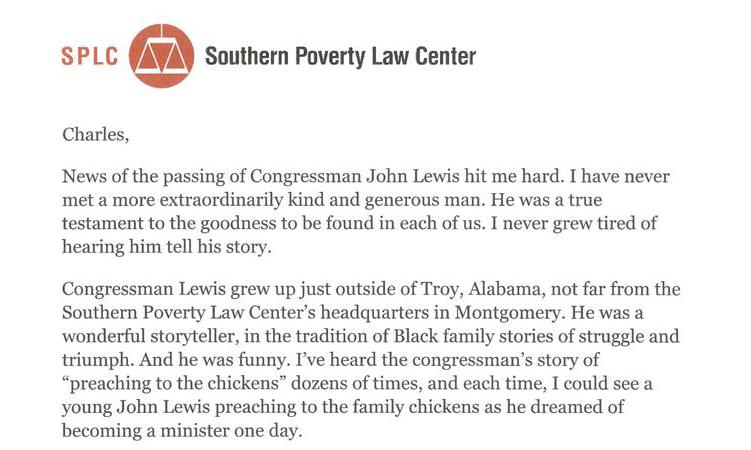 SPLC: Remembering Congressman John Lewis
