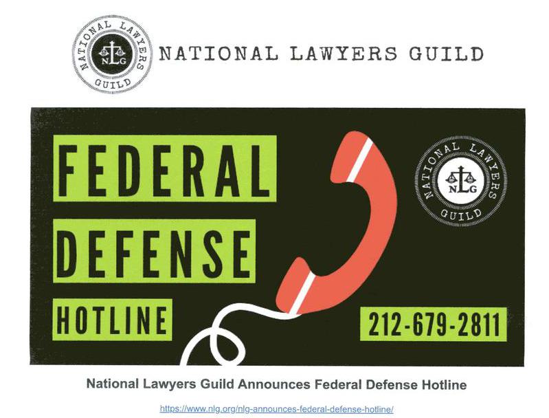 NLG Announces Federal Defense Hotline