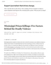 The Marshall Project: Mississippi Prison Killings: Five Factors Behind the Deadly Violence