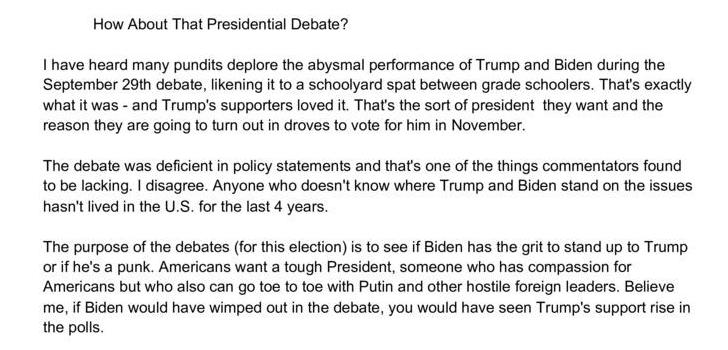 How About That Presidential Debate?