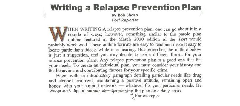 Writing a Relapse Prevention Plan