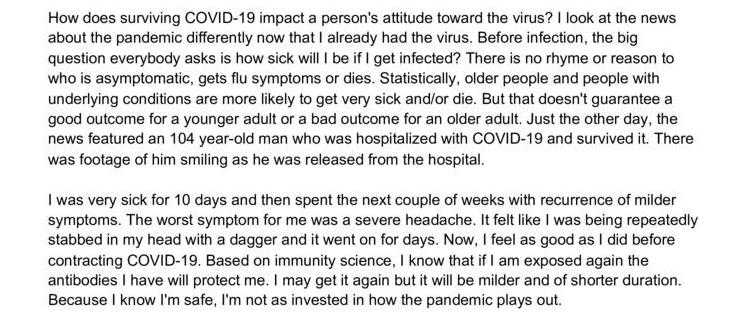 Life After a COVID-19 Infection