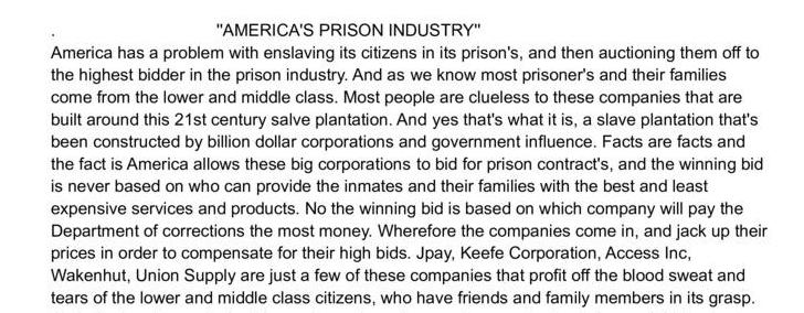 America's Prison Industry