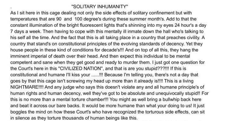 Solitary Inhumanity