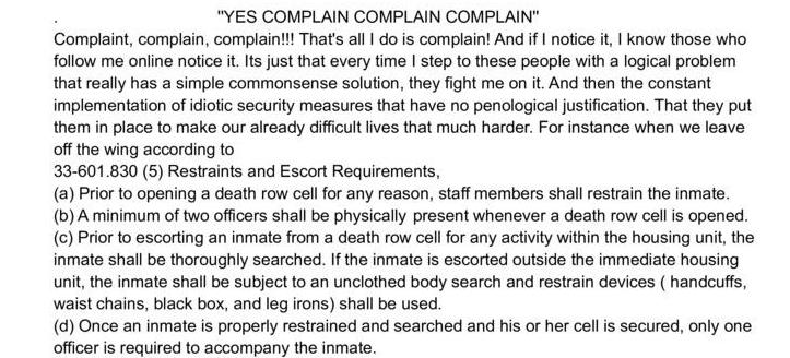 Yes Complain Complain Complain