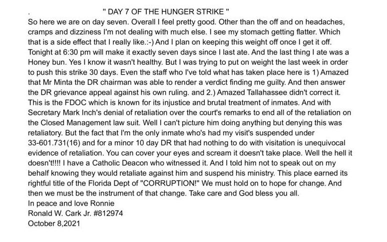 Day 7 of the Hunger Strike