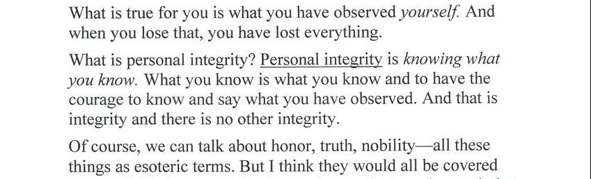 Personal Integrity