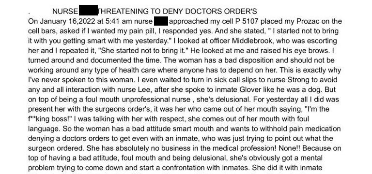 Nurse threatening to deny doctor's orders