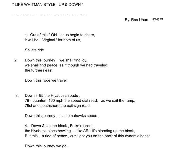 Like Whitman Style, Up & Down