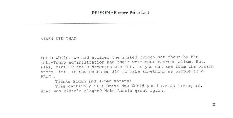 Prisoner Store Price List