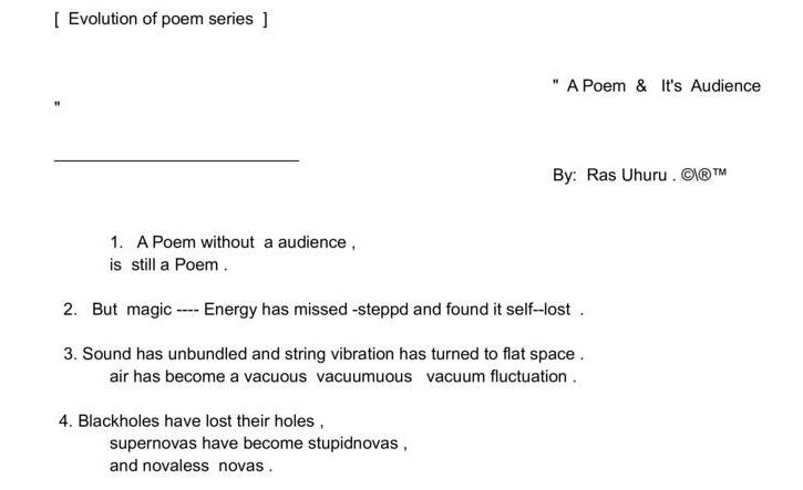Evolution of a poem series: A Poem & Its Audience