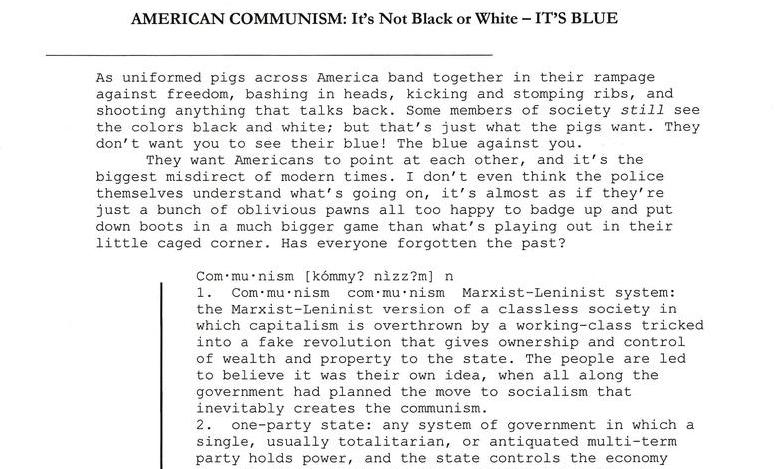 American Communism: It's not Black or White - It's Blue