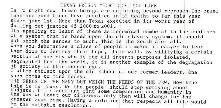 Texas Prison Might Cost You Life