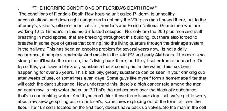 The Horrific Conditions of Florida's Death Row