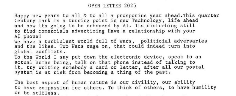 Open Letter 2025