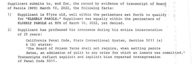 Petition for Parole