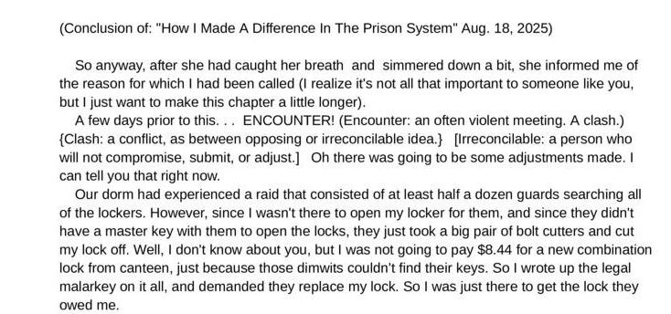 Conclusion of: How I Made a Difference in the Prison System