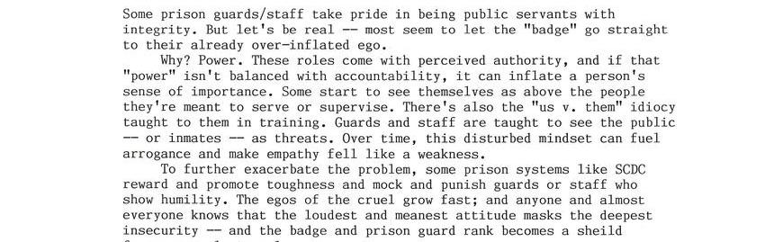 Why Do So Many Prison Guards (And Staff) Let The Prison Badge Go To Their Heads?