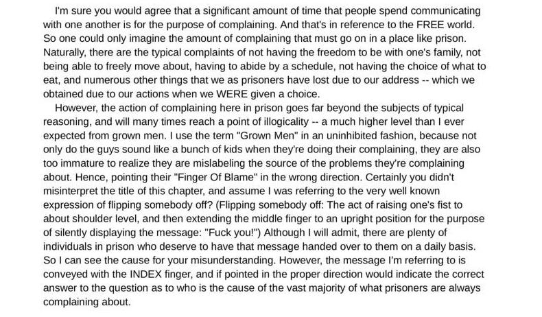 Who to Give the Finger To in the Prison System