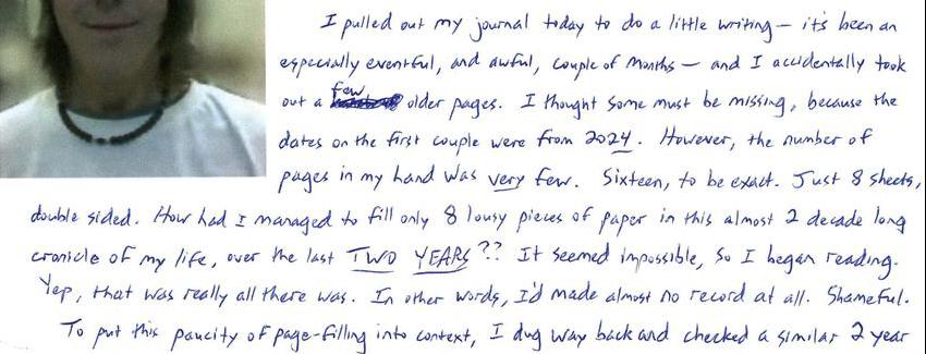 I Guess I'll Start Posting My Journal Entry