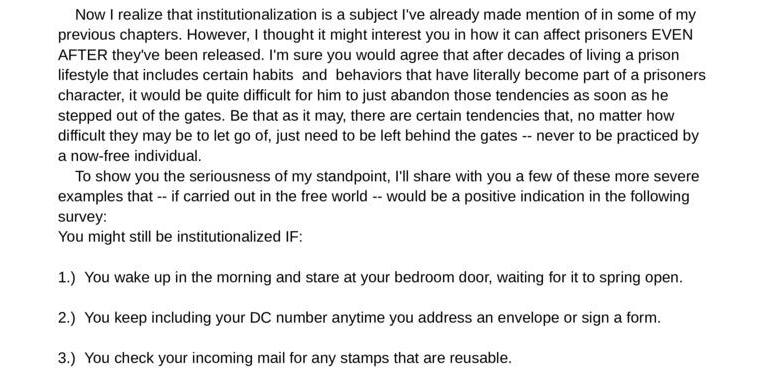 The Institutionalization Test