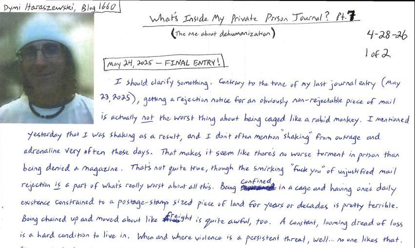 What's inside my private prison journal?