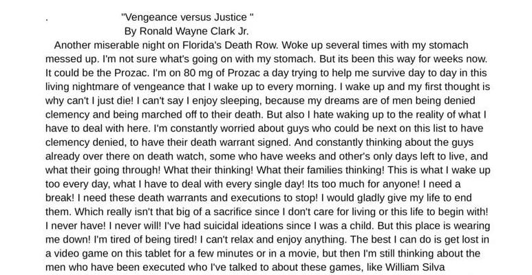 Vengence versus Justice