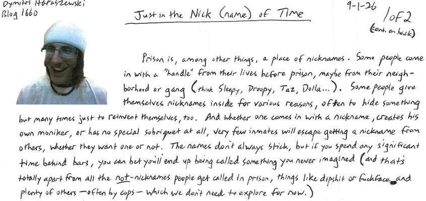 Just in the Nick (name) of Time